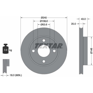 Textar | Bremsscheibe | 92051003