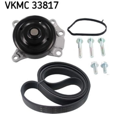 SKF | Wasserpumpe + Keilrippenriemensatz | VKMC 33817