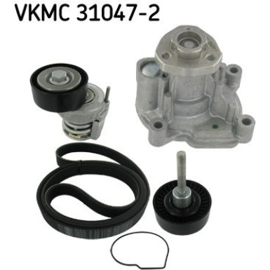 SKF | Wasserpumpe + Keilrippenriemensatz | VKMC 31047-2