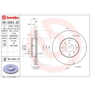 Brembo | Bremsscheibe | 09.5254.21