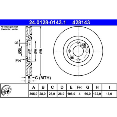 ATE | Bremsscheibe | 24.0128-0143.1