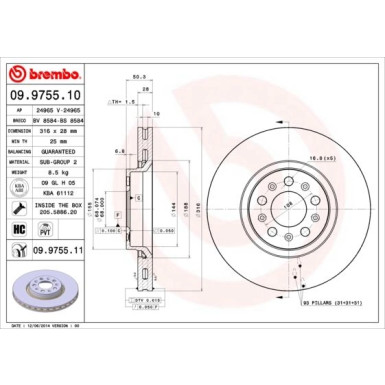 Brembo | Bremsscheibe | 09.9755.11