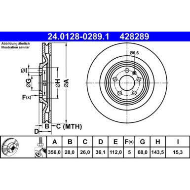 ATE | Bremsscheibe | 24.0128-0289.1