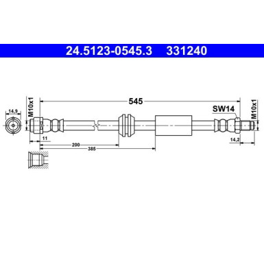 ATE | Bremsschlauch | 24.5123-0545.3