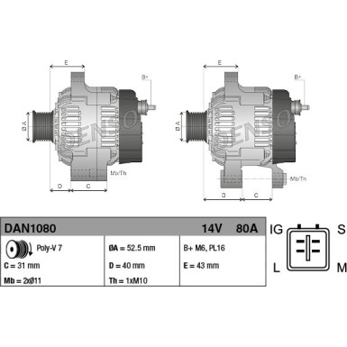 Denso | Generator | DAN1080