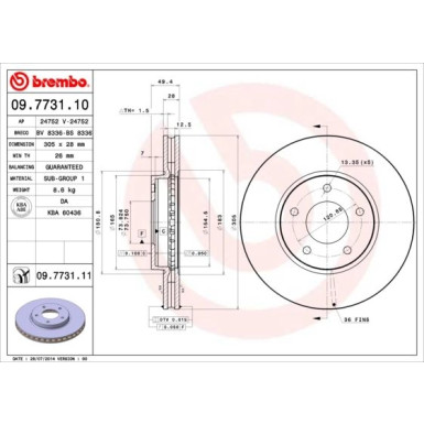 Brembo | Bremsscheibe | 09.7731.11