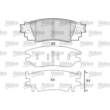 Valeo | Bremsbelagsatz, Scheibenbremse | 601687