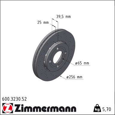 Zimmermann | Bremsscheibe | 600.3230.52