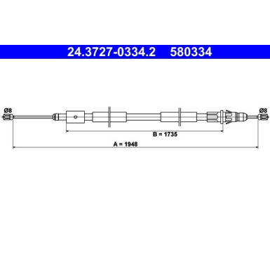 ATE | Seilzug, Feststellbremse | 24.3727-0334.2
