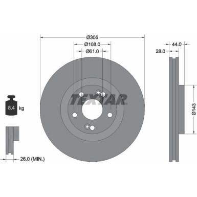 Textar | Bremsscheibe | 92112300