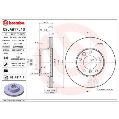 Brembo | Bremsscheibe | 09.A917.11