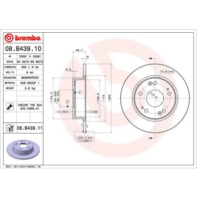 Brembo | Bremsscheibe | 08.B439.11