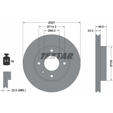 Textar | Bremsscheibe | 92056300