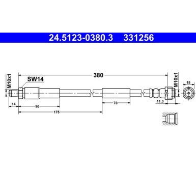 ATE | Bremsschlauch | 24.5123-0380.3