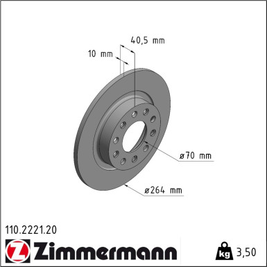 Zimmermann | Bremsscheibe | 110.2221.20