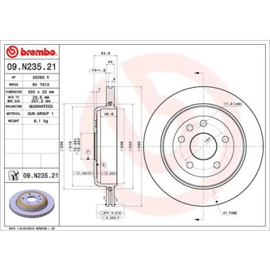 Brembo | Bremsscheibe | 09.N235.21