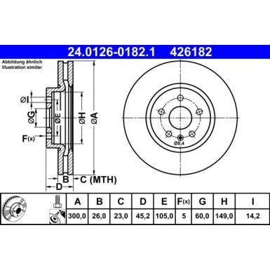 ATE | Bremsscheibe | 24.0126-0182.1