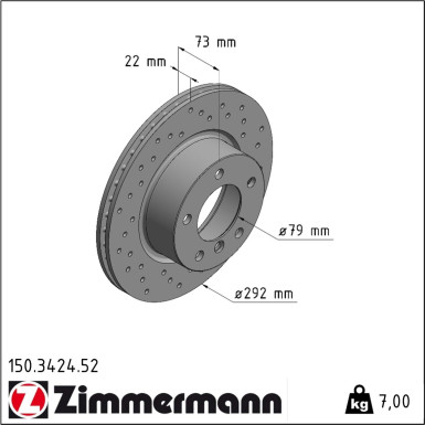 Zimmermann | Bremsscheibe | 150.3424.52