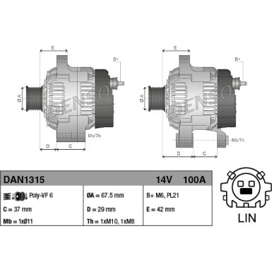 Denso | Generator | DAN1315