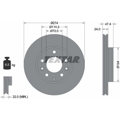 Textar | Bremsscheibe | 92110400