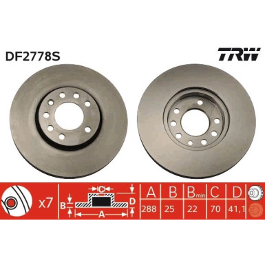 TRW | Bremsscheibe | DF2778S