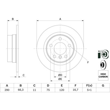 BOSCH | Bremsscheibe | 0 986 479 043