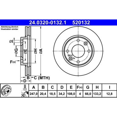 ATE | Bremsscheibe | 24.0320-0132.1