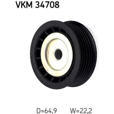 SKF | Umlenk-/Führungsrolle, Keilrippenriemen | VKM 34708