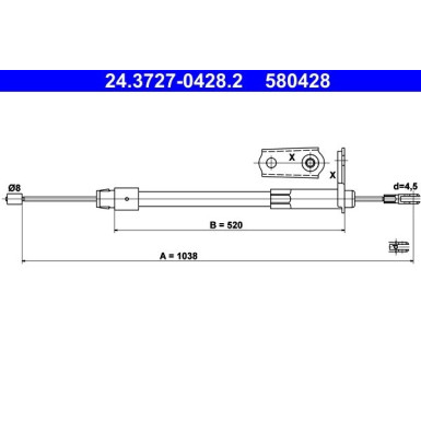 ATE | Seilzug, Feststellbremse | 24.3727-0428.2