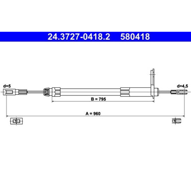 ATE | Seilzug, Feststellbremse | 24.3727-0418.2