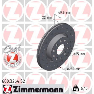 Zimmermann | Bremsscheibe | 600.3264.52