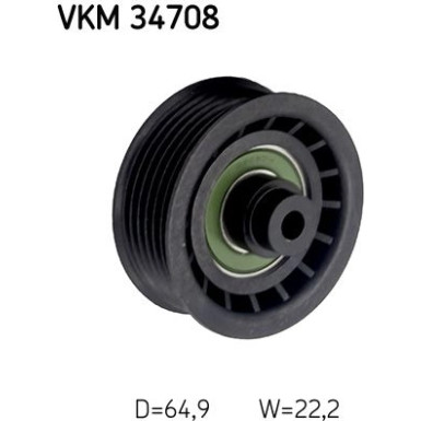 SKF | Umlenk-/Führungsrolle, Keilrippenriemen | VKM 34708