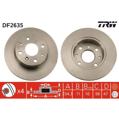 TRW | Bremsscheibe | DF2635