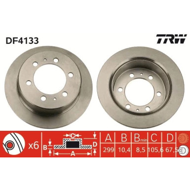 TRW | Bremsscheibe | DF4133