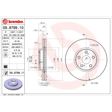 Brembo | Bremsscheibe | 09.9799.11