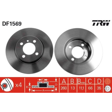 TRW | Bremsscheibe | DF1569