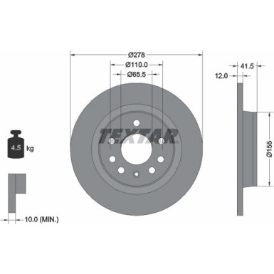 Textar | Bremsscheibe | 92118503