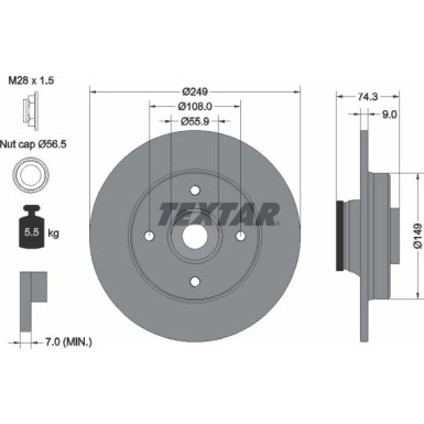 Textar | Bremsscheibe | 92194103