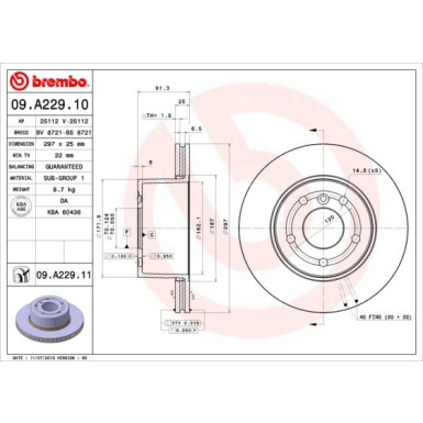 Brembo | Bremsscheibe | 09.A229.11