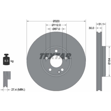 Textar | Bremsscheibe | 92258003