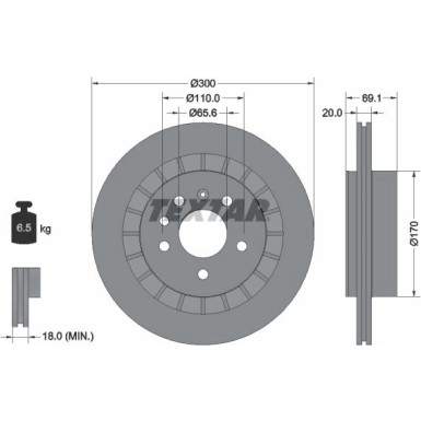 Textar | Bremsscheibe | 92164900