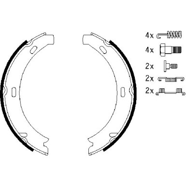BOSCH | Bremsbackensatz, Feststellbremse | 0 986 487 584