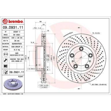 Brembo | Bremsscheibe | 09.D931.11