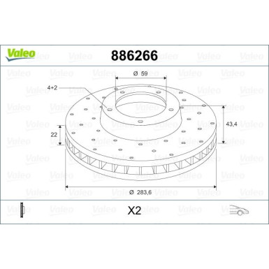 Valeo | Bremsscheibe | 886266