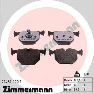 Zimmermann | Bremsbelagsatz, Scheibenbremse | 21487.970.1