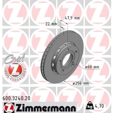 Zimmermann | Bremsscheibe | 600.3240.20