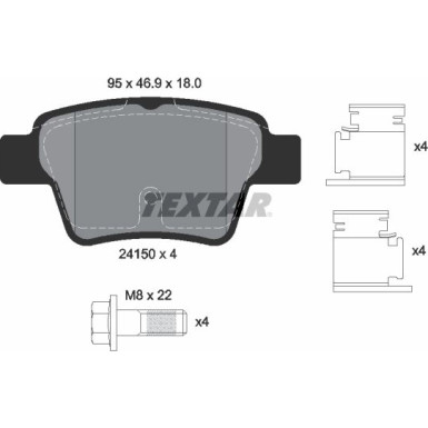 Textar | Bremsbelagsatz, Scheibenbremse | 2415001