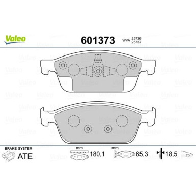 Valeo | Bremsbelagsatz, Scheibenbremse | 601373