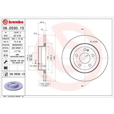 Brembo | Bremsscheibe | 08.D530.13