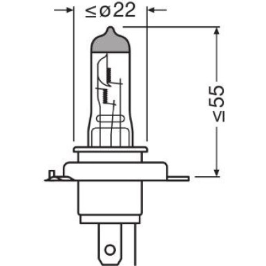 Osram | Glühlampe, Fernscheinwerfer | NIGHT BREAKER® SILVER H4 Einzelblister | 64193NBS-01B